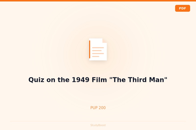 Quiz on the 1949 Film "The Third Man"