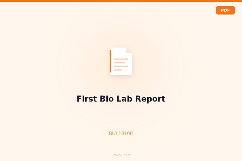 First Bio Lab Report