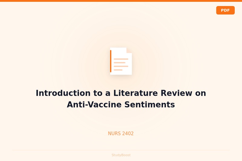Introduction to a Literature Review on Anti-Vaccine Sentiments