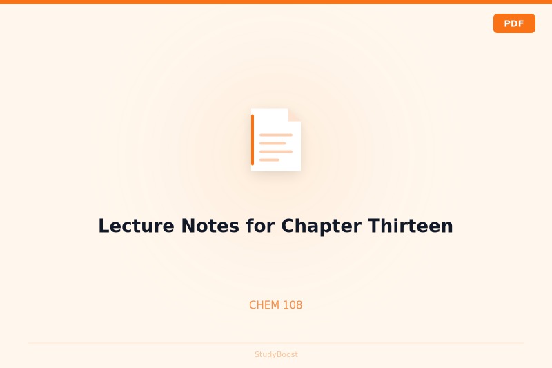 Lecture Notes for Chapter Thirteen