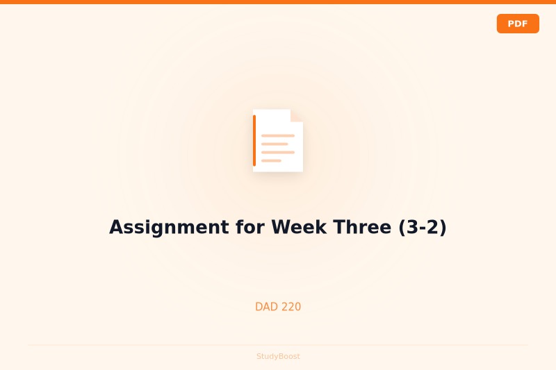 Assignment for Week Three (3-2)