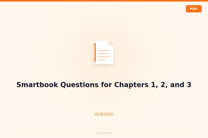 Smartbook Questions for Chapters 1, 2, and 3