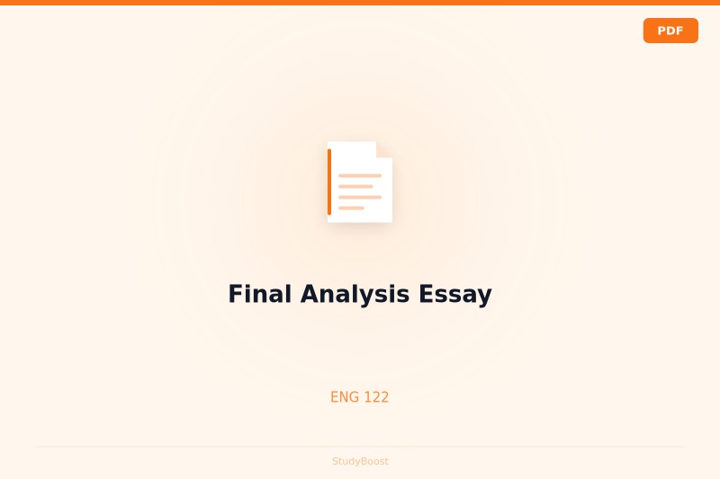 Final Analysis Essay