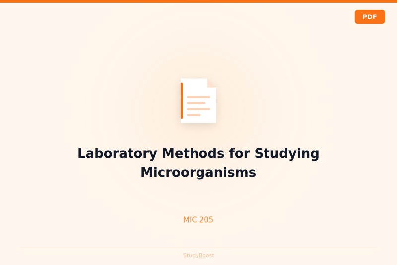 Laboratory Methods for Studying Microorganisms
