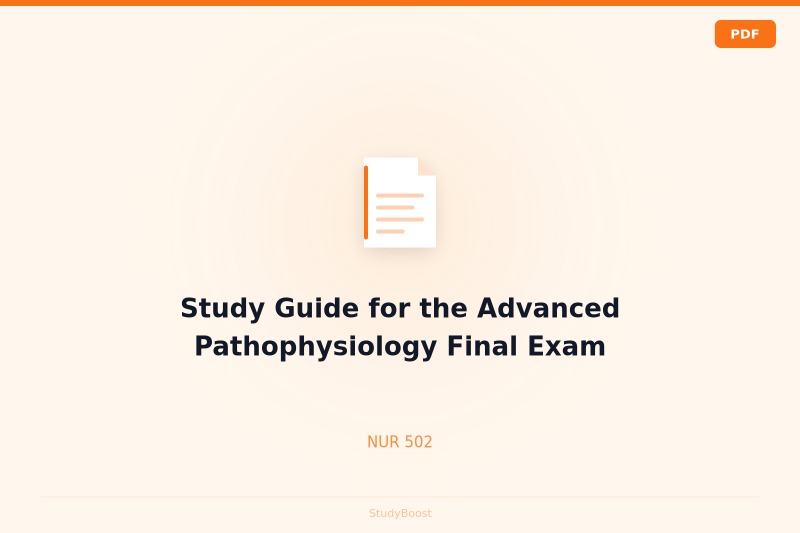 Study Guide for the Advanced Pathophysiology Final Exam