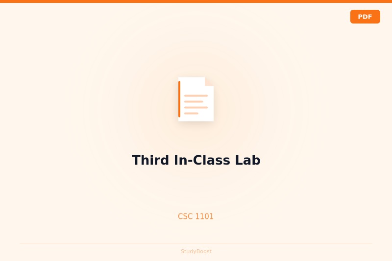 Third In-Class Lab