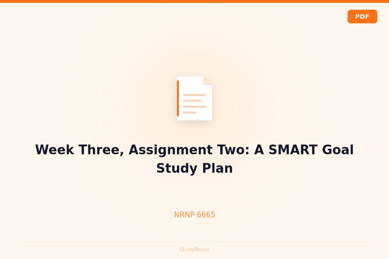 Week Three, Assignment Two: A SMART Goal Study Plan