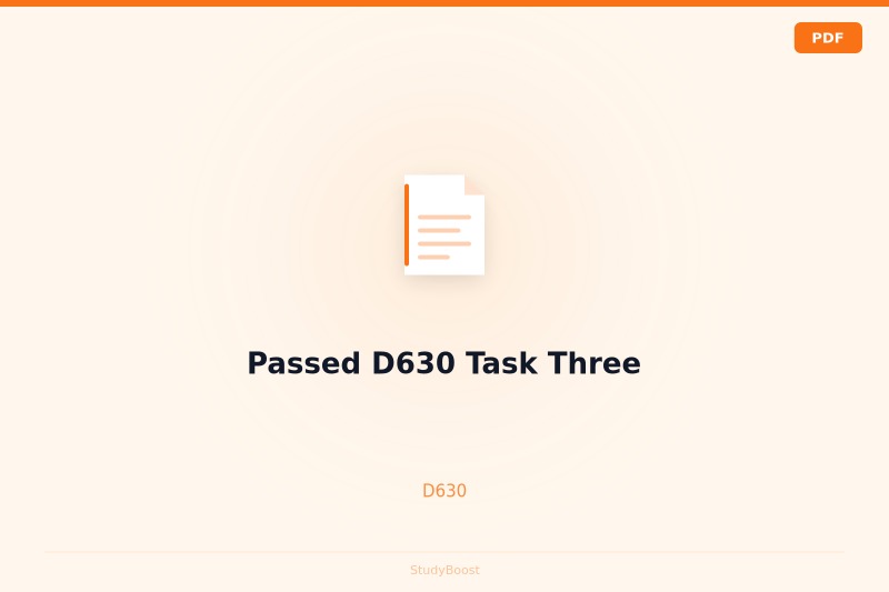 Passed D630 Task Three