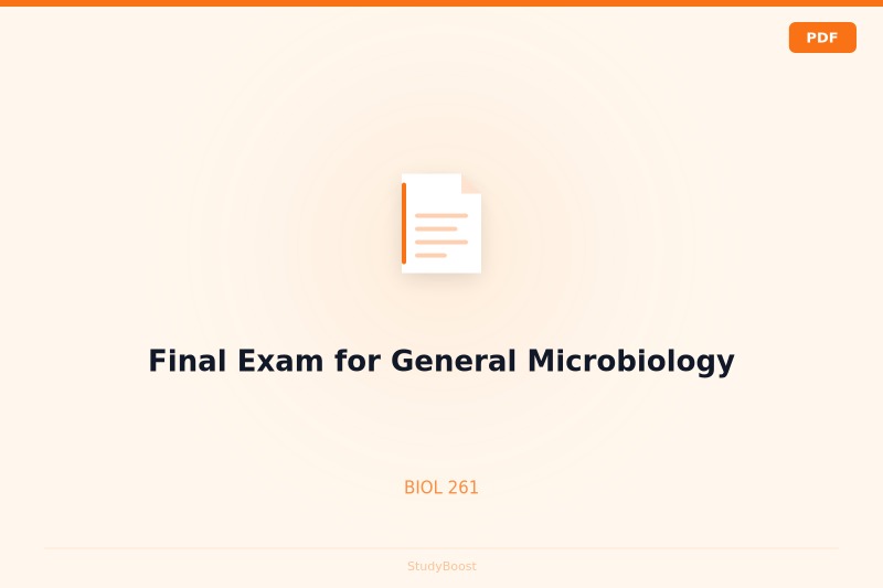 Final Exam for General Microbiology