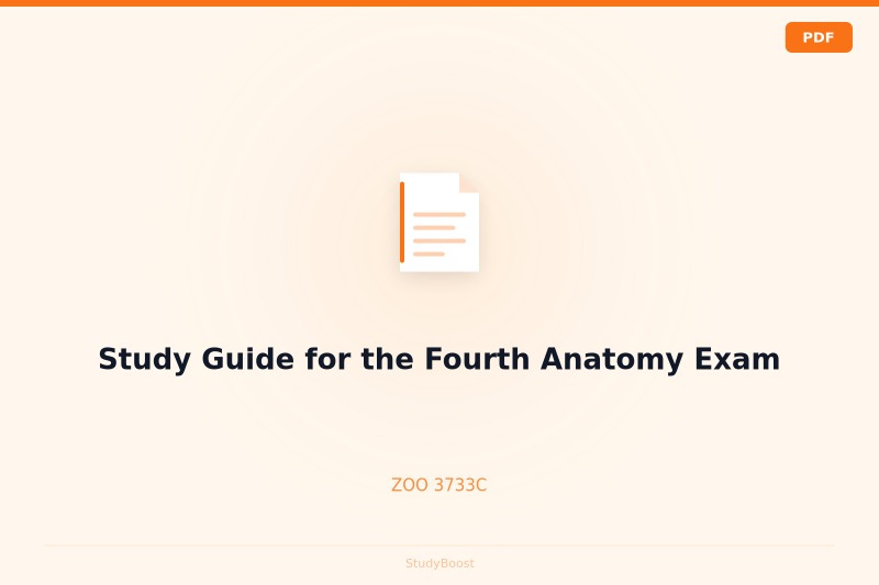 Study Guide for the Fourth Anatomy Exam