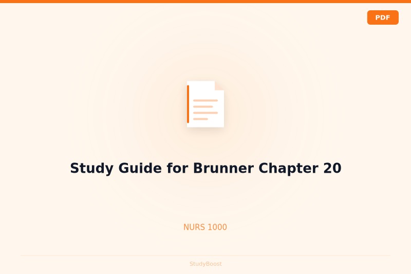Study Guide for Brunner Chapter 20