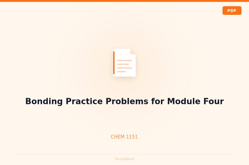 Bonding Practice Problems for Module Four