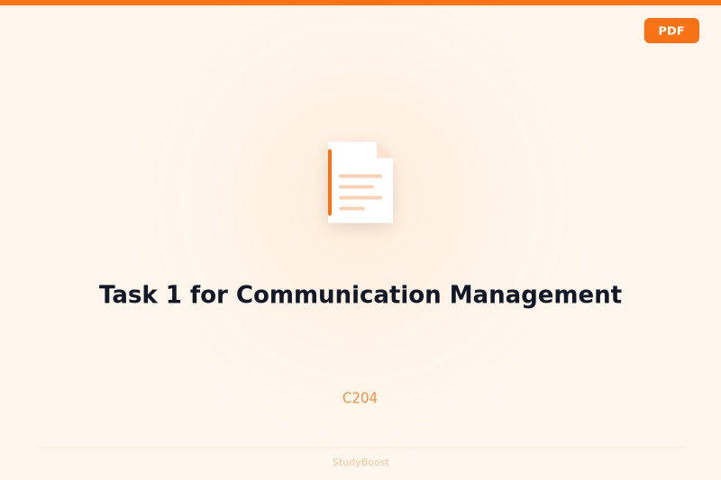 Task 1 for Communication Management