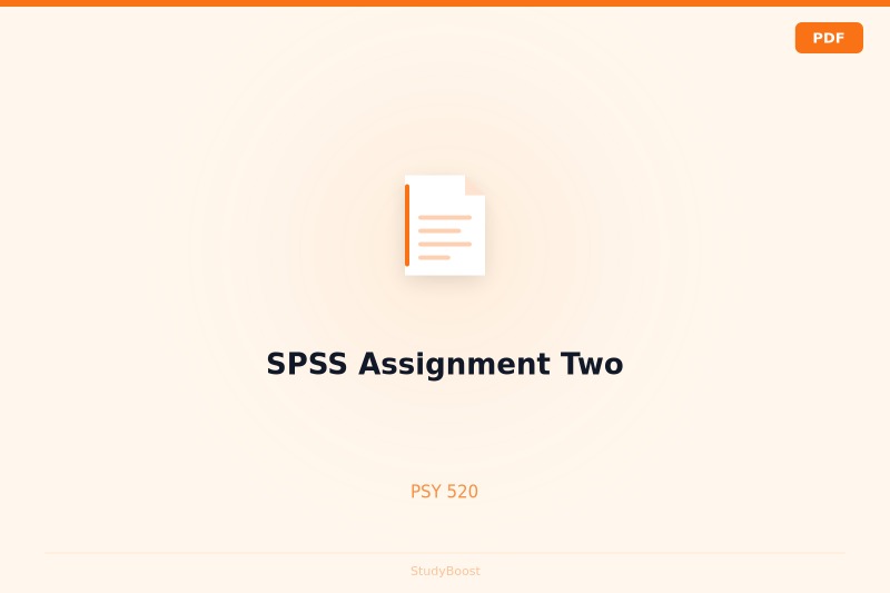SPSS Assignment Two