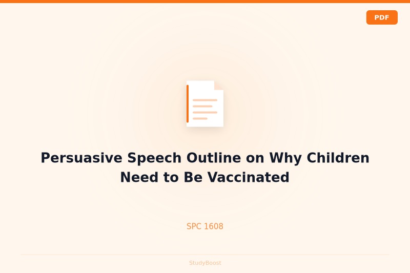Persuasive Speech Outline on Why Children Need to Be Vaccinated
