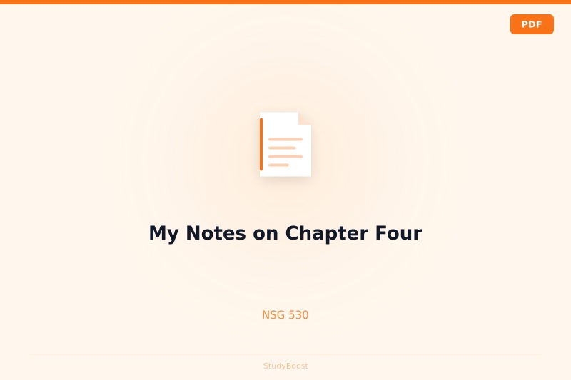 My Notes on Chapter Four
