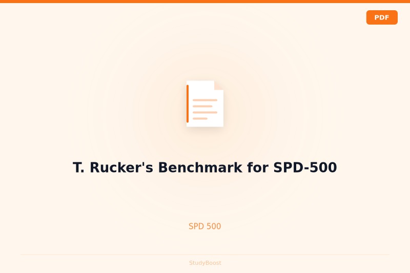 T. Rucker's Benchmark for SPD-500