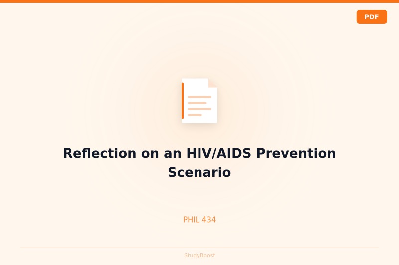 Reflection on an HIV/AIDS Prevention Scenario
