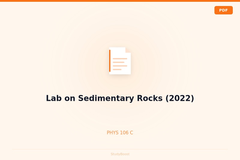 Lab on Sedimentary Rocks (2022)