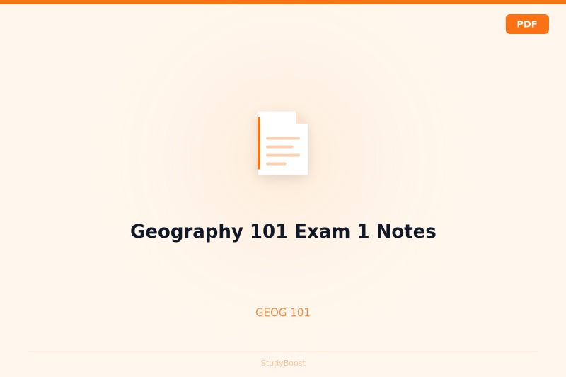 Geography 101 Exam 1 Notes