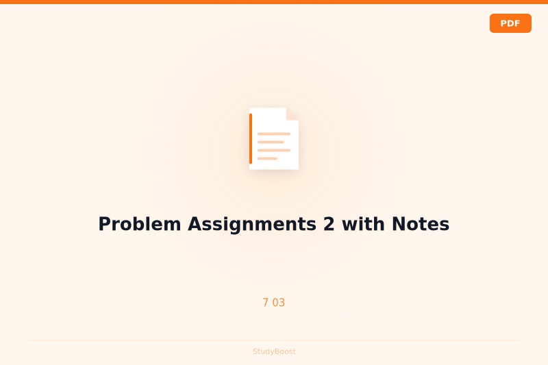 Problem Assignments 2 with Notes