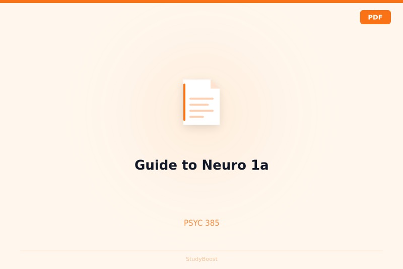 Guide to Neuro 1a