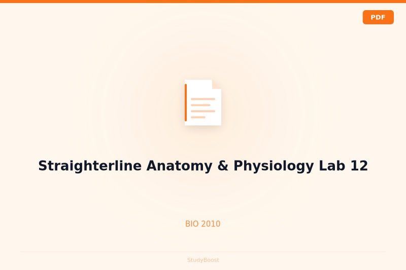 Straighterline Anatomy & Physiology Lab 12