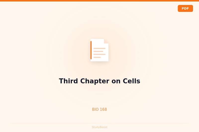 Third Chapter on Cells
