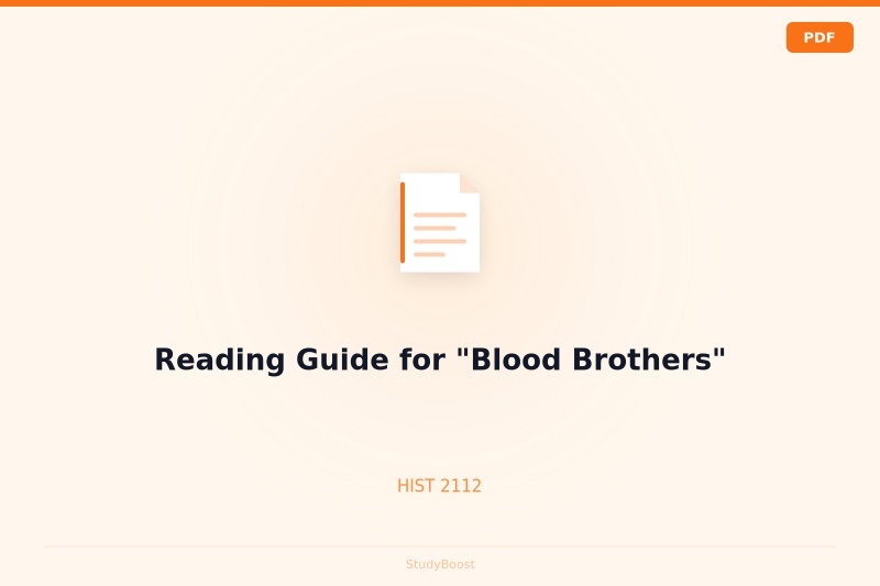 Reading Guide for "Blood Brothers"