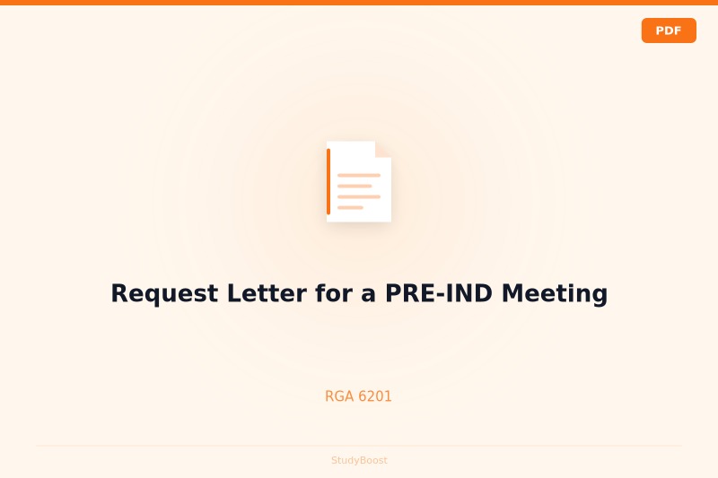 Request Letter for a PRE-IND Meeting