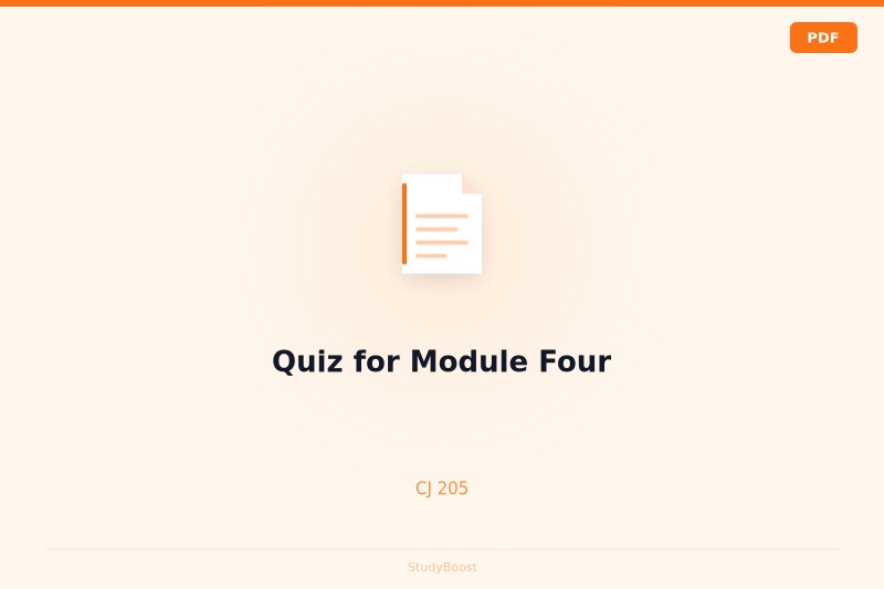 Quiz for Module Four