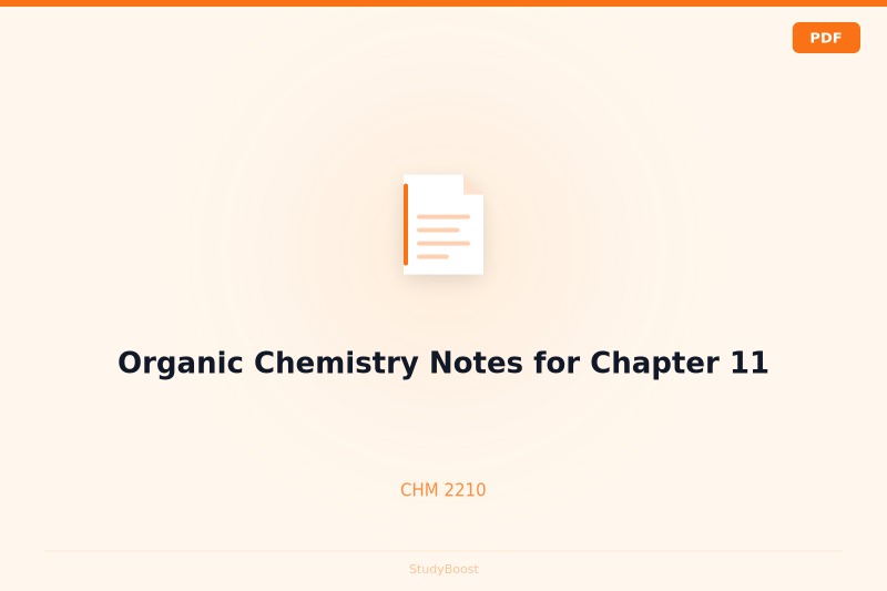 Organic Chemistry Notes for Chapter 11
