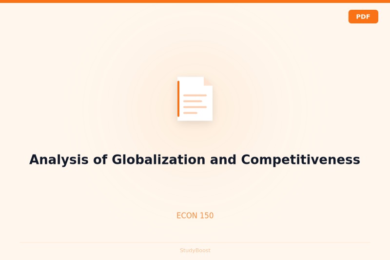 Analysis of Globalization and Competitiveness