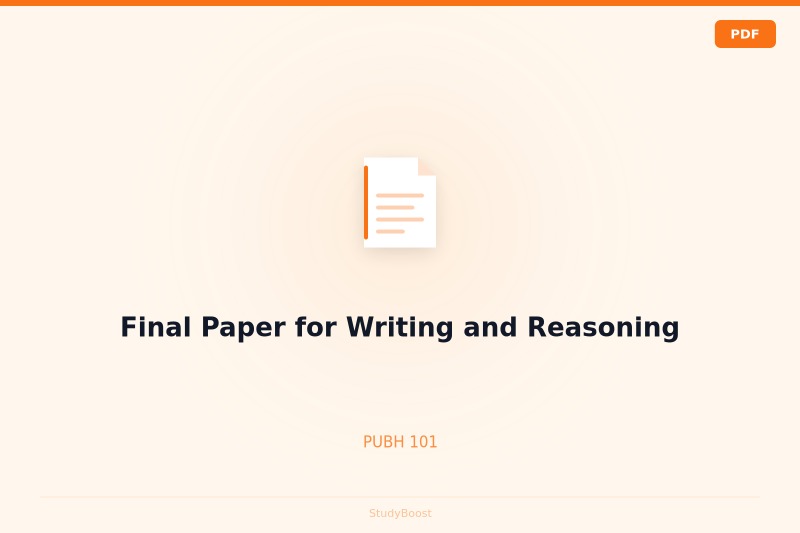 Final Paper for Writing and Reasoning