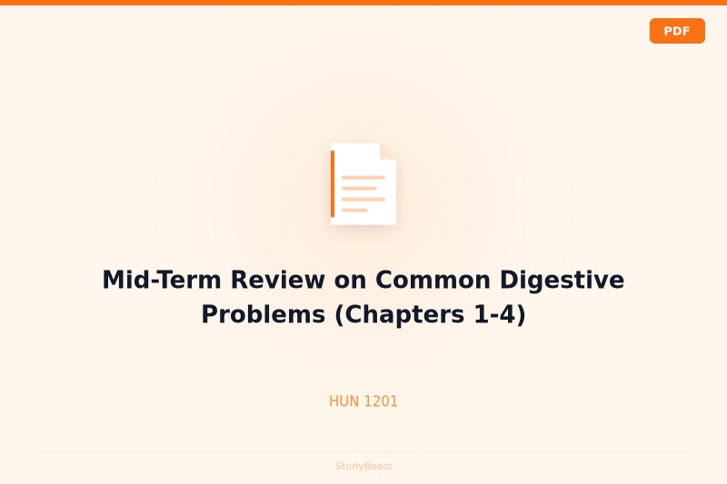 Mid-Term Review on Common Digestive Problems (Chapters 1-4)
