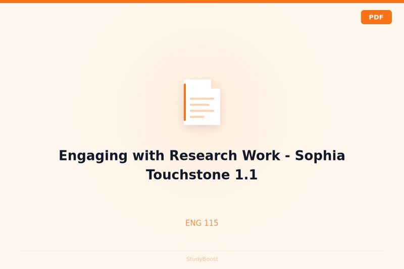 Engaging with Research Work - Sophia Touchstone 1.1