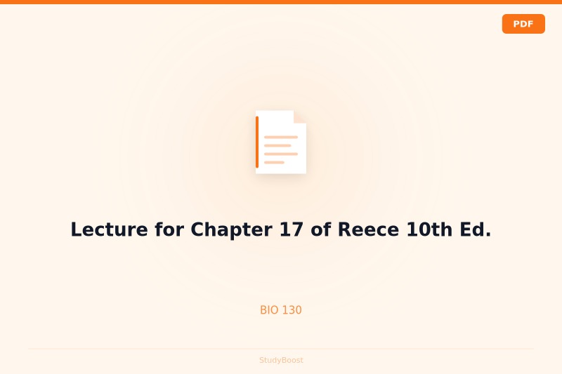 Lecture for Chapter 17 of Reece 10th Ed.