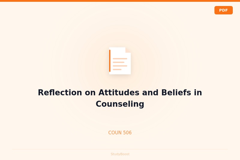Reflection on Attitudes and Beliefs in Counseling