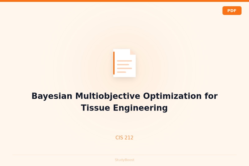 Bayesian Multiobjective Optimization for Tissue Engineering