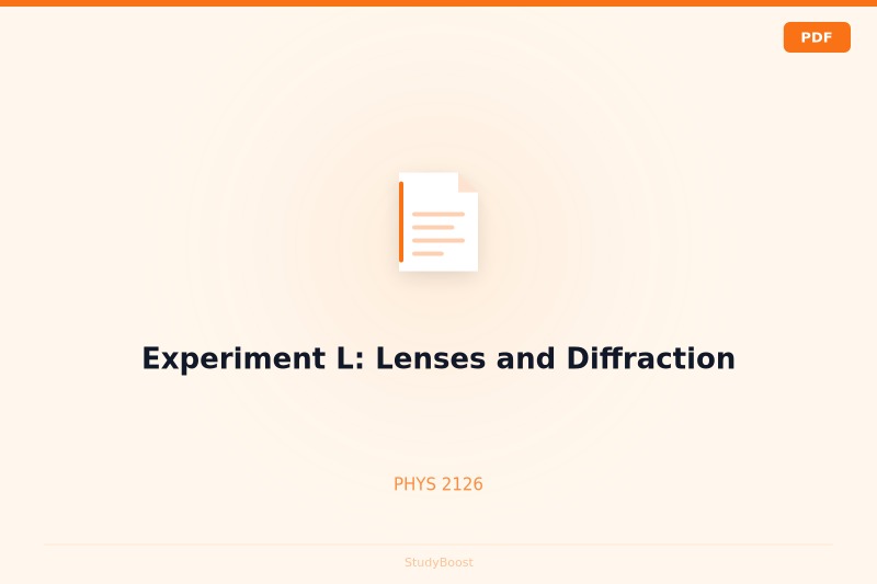 Experiment L: Lenses and Diffraction
