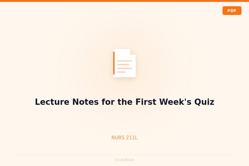 Lecture Notes for the First Week's Quiz