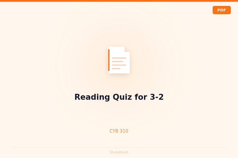 Reading Quiz for 3-2