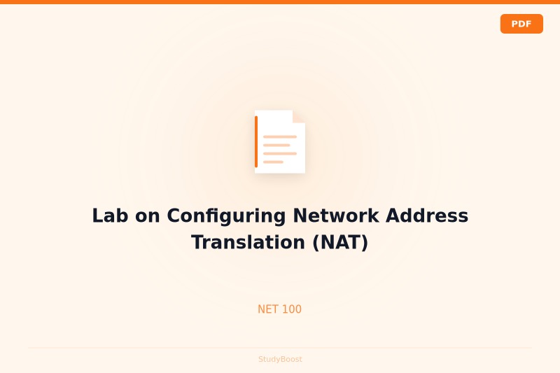 Lab on Configuring Network Address Translation (NAT)