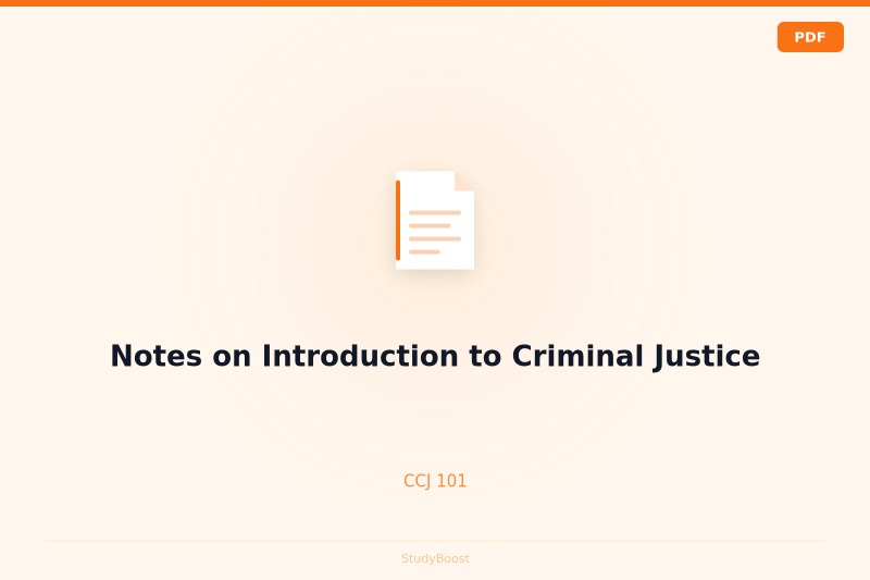 Notes on Introduction to Criminal Justice