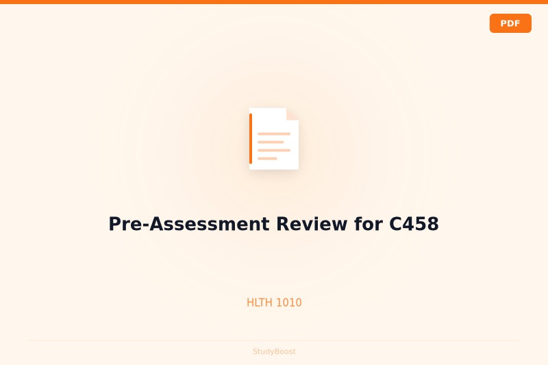 Pre-Assessment Review for C458