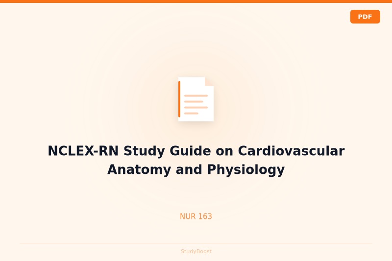 NCLEX-RN Study Guide on Cardiovascular Anatomy and Physiology