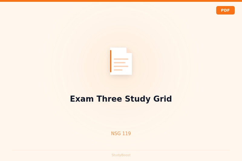 Exam Three Study Grid