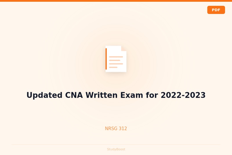 Updated CNA Written Exam for 2022-2023