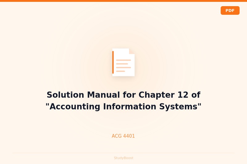 Solution Manual for Chapter 12 of "Accounting Information Systems"