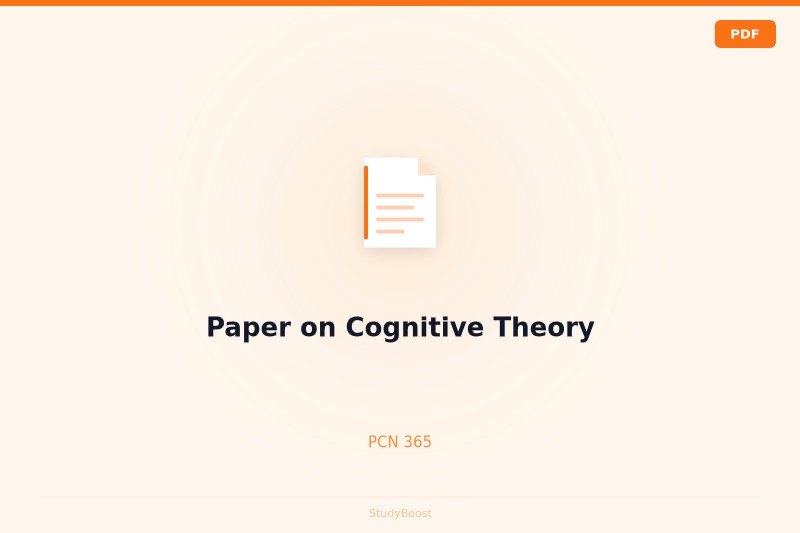 Paper on Cognitive Theory
